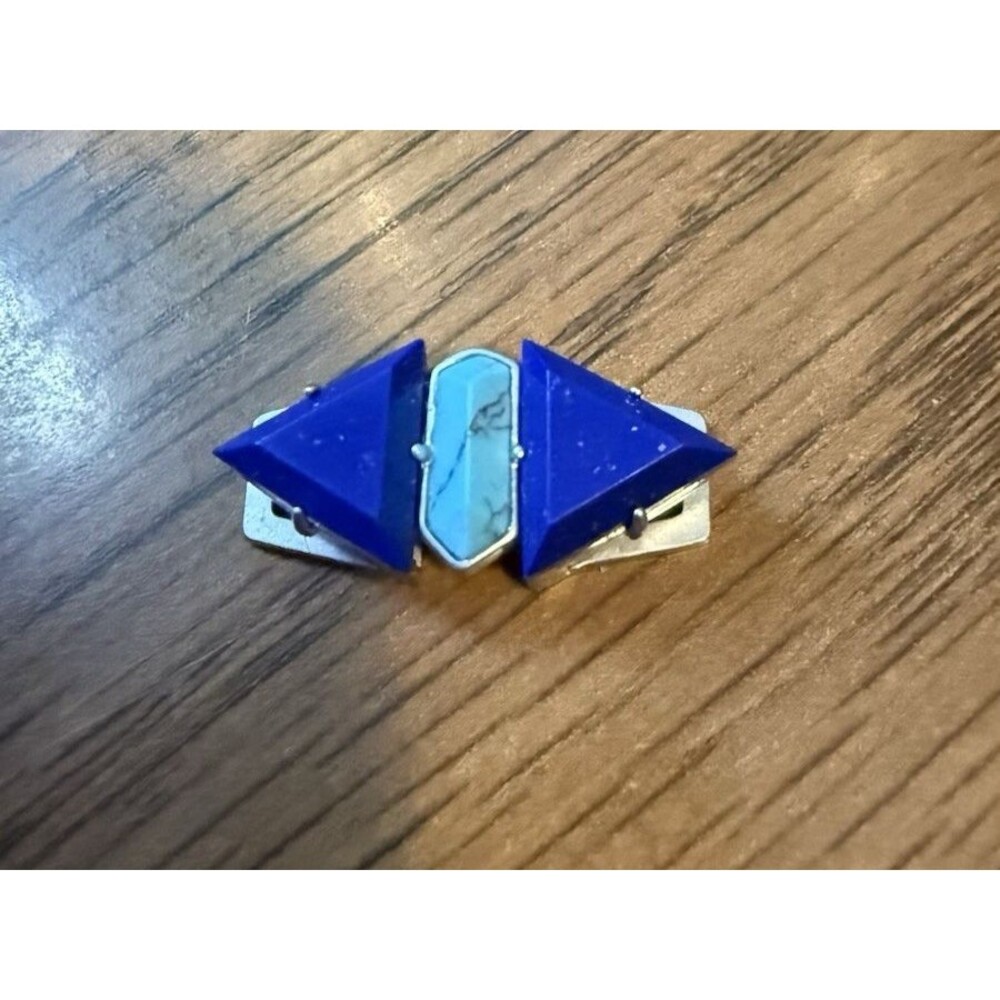 KEEP Collective Turquoise Blue Silver Slider Charm Geometric EUC No Box